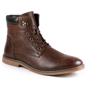 Metrocharm Men's Brown Lace Up Ankle Fashion Boot